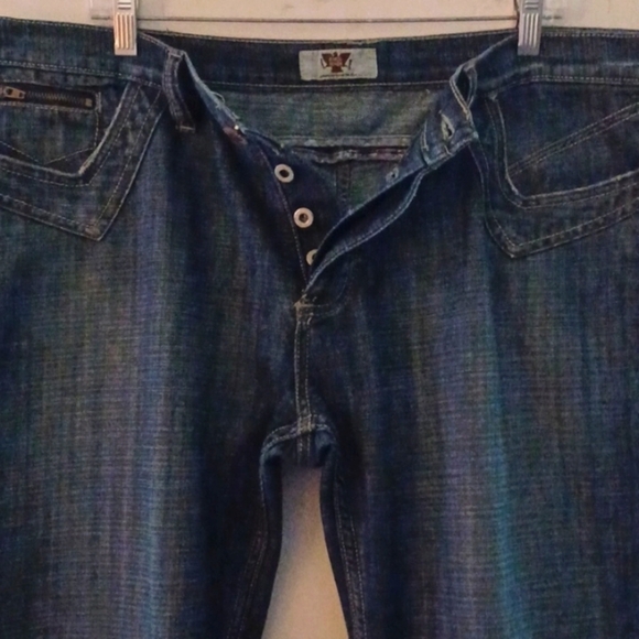 ANTIK DENIM Button-fly, Flare Leg Blue Jeans, 38W/32L - Picture 7 of 11